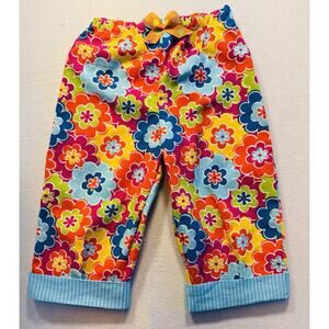 Handmade Vibrant, Flowers, Kids Pants Size 3/4￼